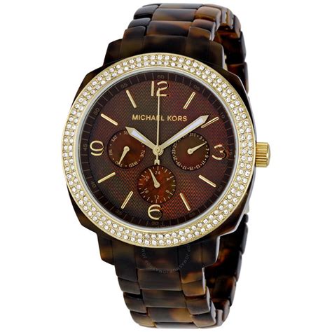 michael kors tortoise shell boyfriend watch|michael kors runway twist watch.